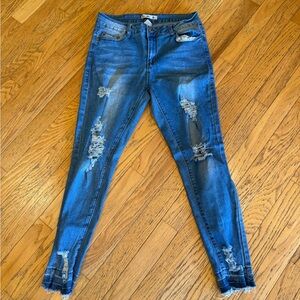 Women’s Blue Ripped Skinny Vins Me Jeans Size 9